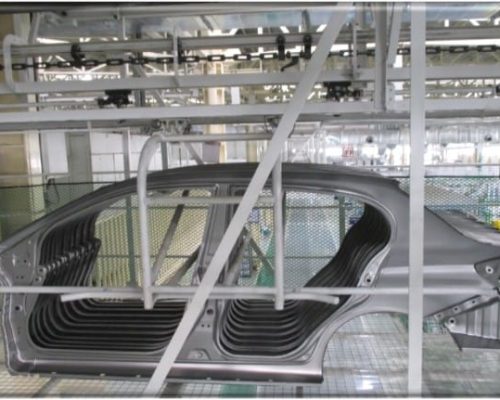 Overhead-power-free-conveyor